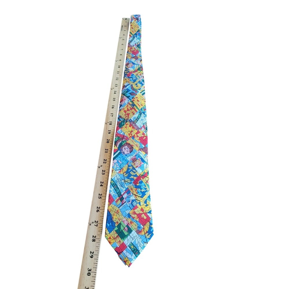 Vintage 1999 Harlequin Mondial Ltd Silk Tie - Afewerk Tekle Stained Glass